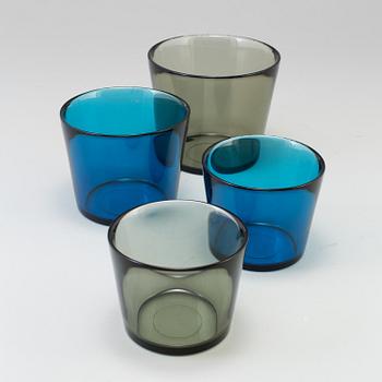 SVEN PALMQVIST, skålar/ytterfoder 4 st "Fuga", Orrefors, 1950-/60-tal.