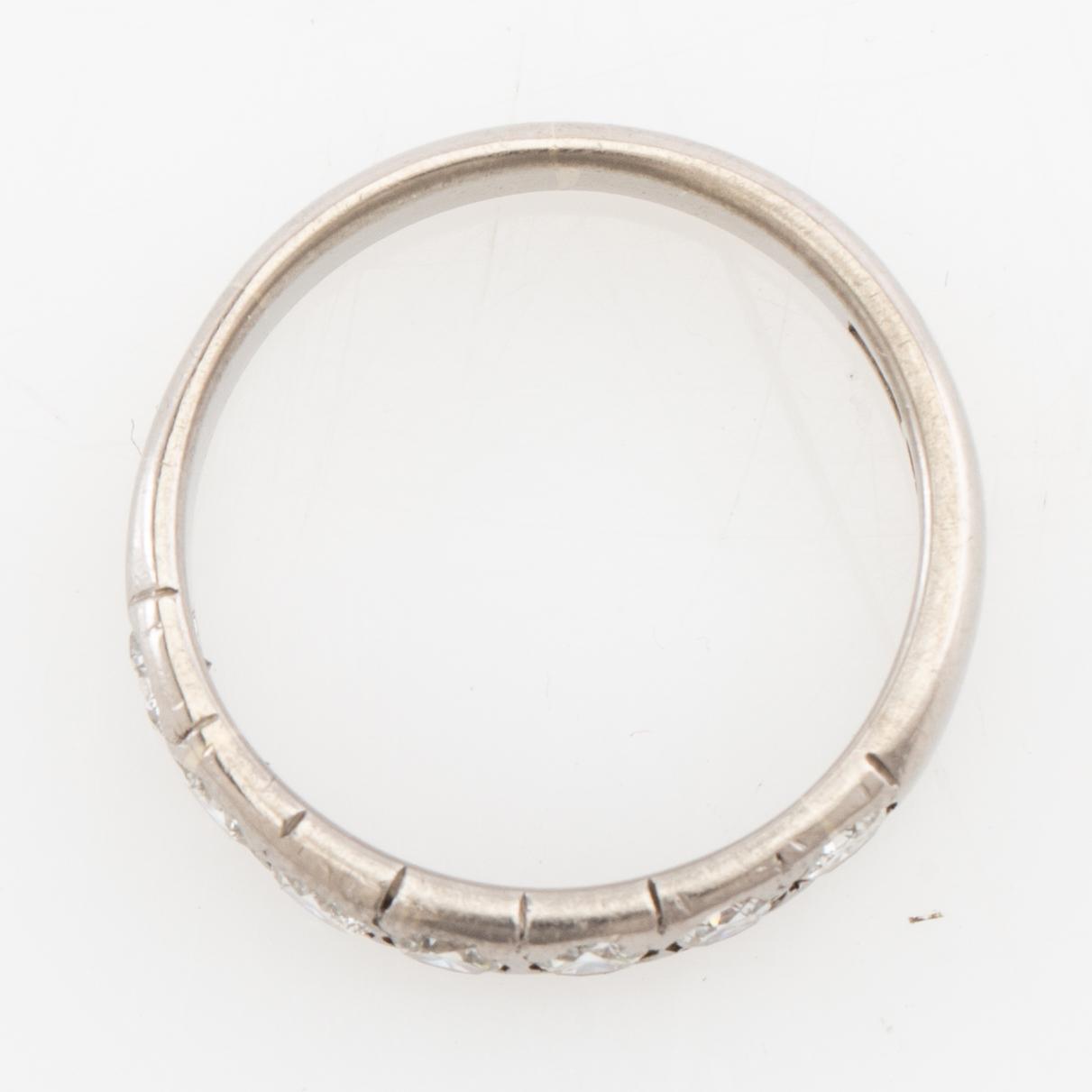 Ring Half alliance 18K white gold set with round brilliant-cut diamonds, Hellström & Åhrling Stockholm 1956.