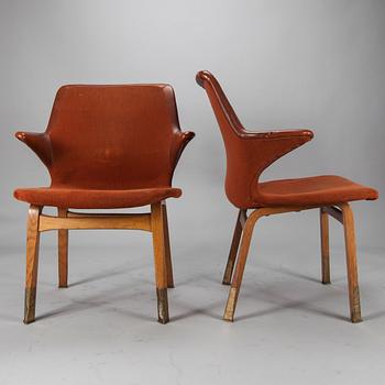 STOLAR, ett par, "Lulu" design Ilmari Tapiovaara, märkta Asko, 1960-tal.