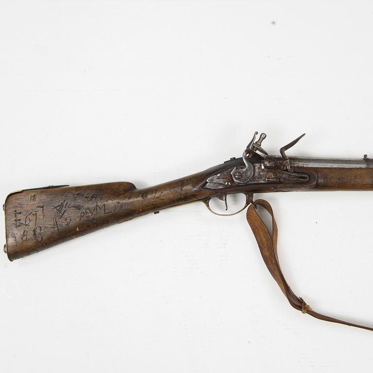 A British mid 18th Century flintlock musket.