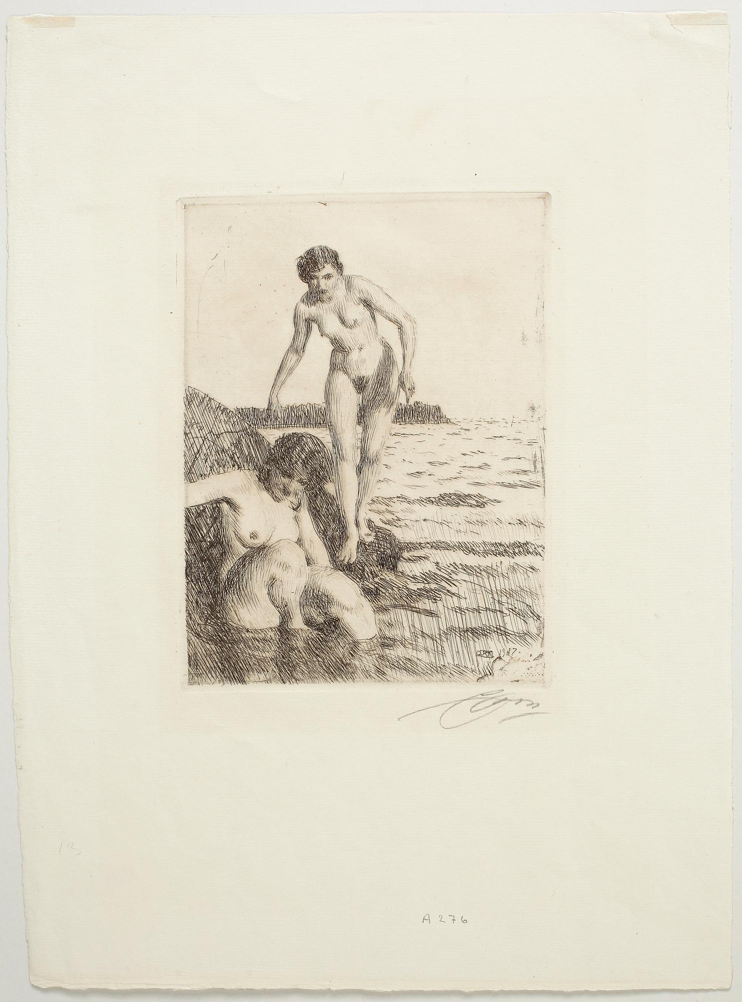 ANDERS ZORN, Etsning, utförd 1917, signerad med blyerts.