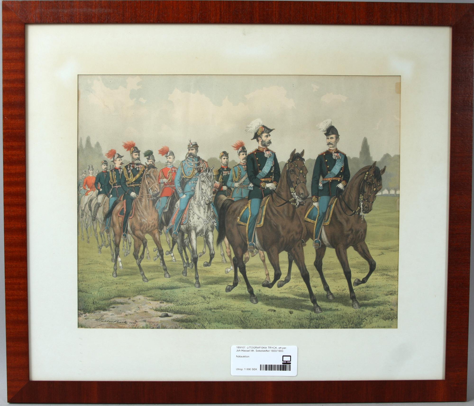 LITOGRAFISKA TRYCK, ett par. Joh Hassel lith. Sekelskiftet 1800/1900.