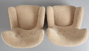 A pair of easy chairs, Denmark 1940s.