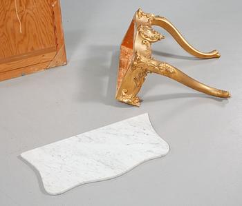 SPEGEL MED KONSOLBORD, rokokostil, 1900-talets mitt.