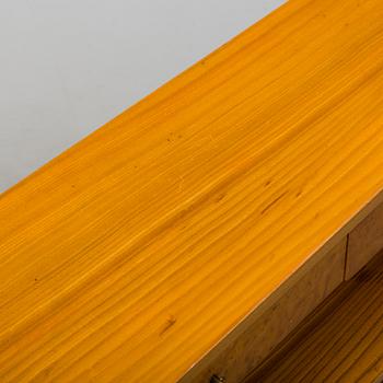 An elm and burr birch veneered bookcase, 1940's.