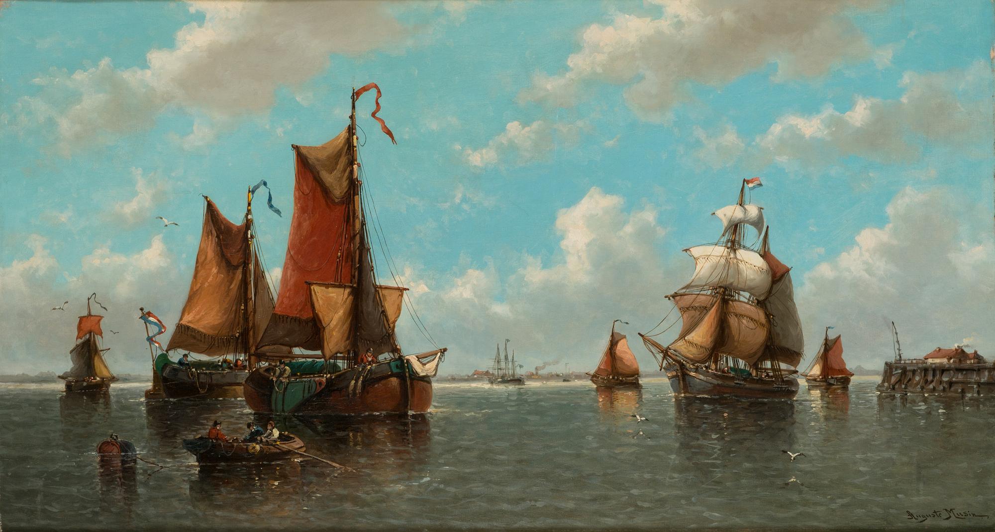 Auguste Musin, "Un matin d'Avriel - Légère Brise sur le Zuidersee (Hollande)".