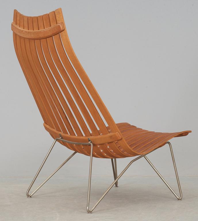 A Hans Brattrud teak and steel 'Scandia' lounge chair, Hove Møbler, Norway 1960's.