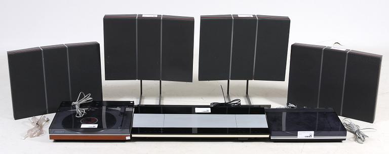 LJUDANLÄGGNING, 7 delar, bl. a. "Beocenter 9000", Bang & Olufsen, 1980-tal.