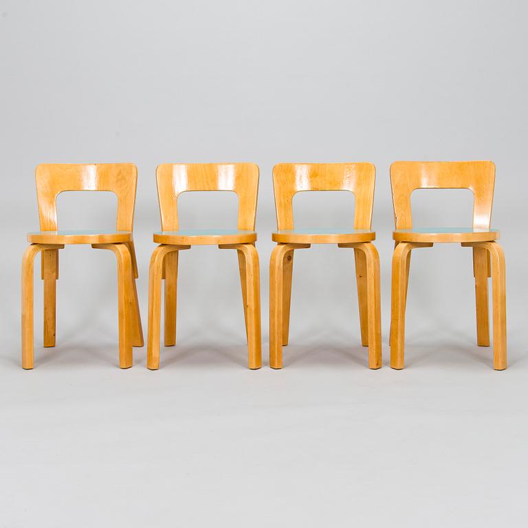 Alvar Aalto, A mid-20th century drop leaf table and chairs for O.Y. Huonekalu-ja Rakennustyötehdas A.B.