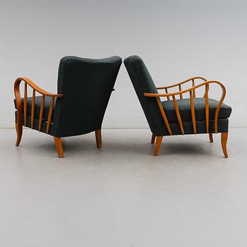 FÅTÖLJER, 1 par, 1900-talets första hälft.