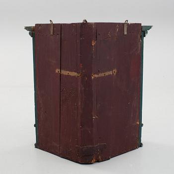 HÖRNHÄNGSKÅP, allmoge, Skåne, daterat 1845.