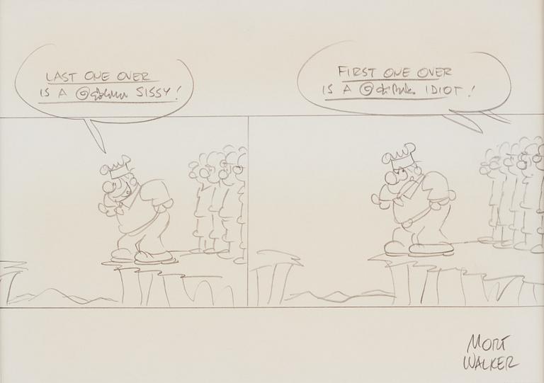 MORT WALKER, pencil drawing, signed.