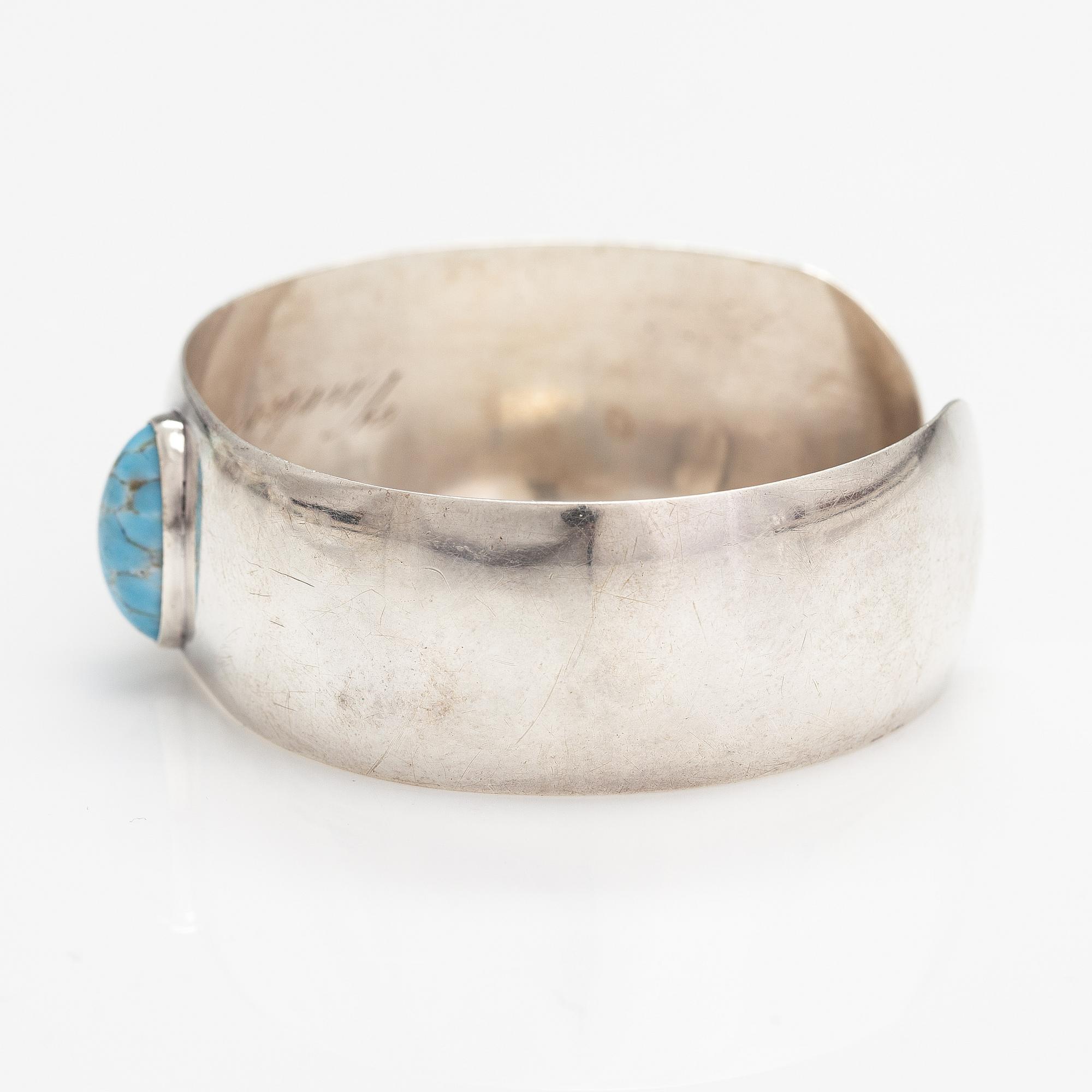 Holger Lindström, Armband, silver, glassten. Helsingfors 1959.