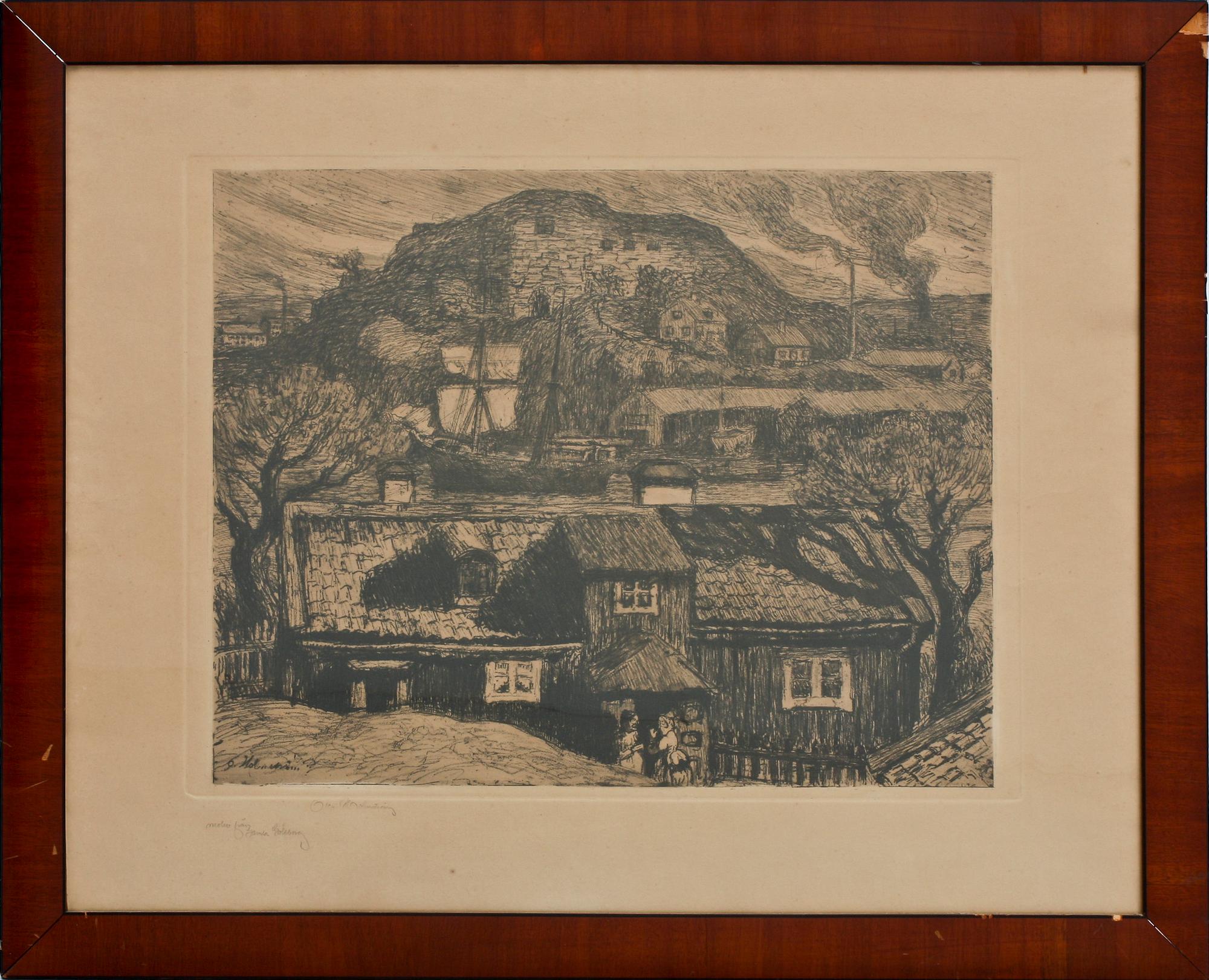 OTTO HOLMSTRÖM, etsning, sign.