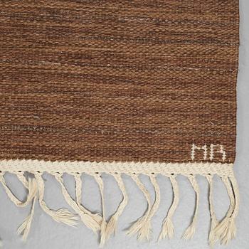 Marianne Richter, A CARPET, "Tolv Rutor, brun" flat weave, ca 249 x 175 cm, signed AB MMF MR.