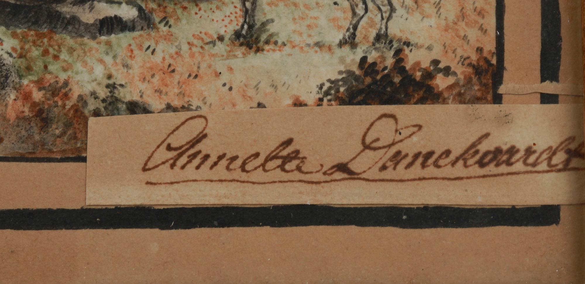 ANETTE DANCKWARDT, tillskriven, tuschlavering och akvarell. 1700/1800-tal.