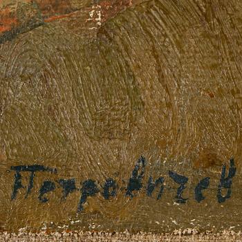 OKÄND KONSTNÄR, olja på duk. Signerad Petrovich.