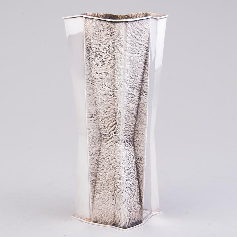TAPIO WIRKKALA, Silver vase TW 226, marked TW, Hopeakeskus, Hämeenlinna, Finland 1967.