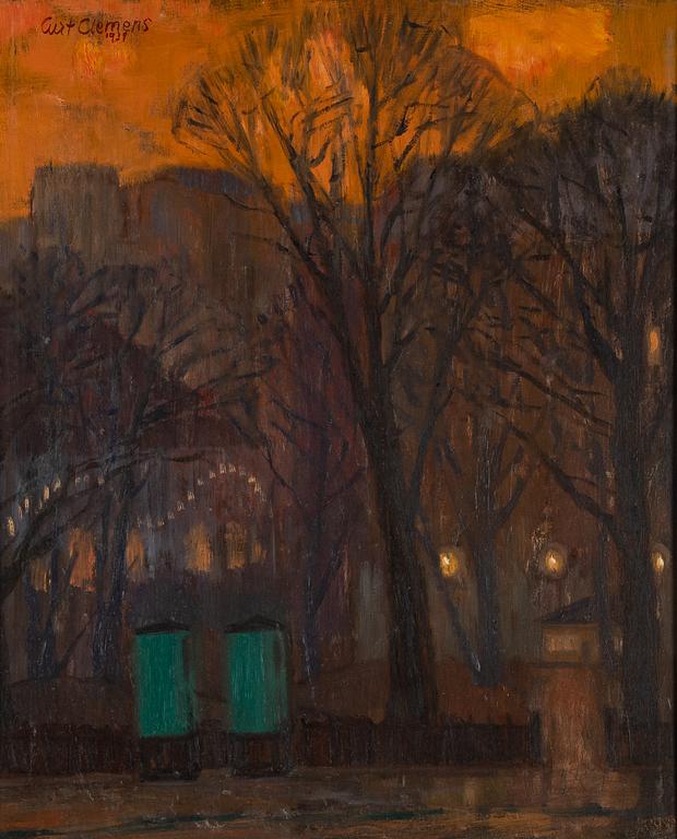 Curt Clemens, oil on panel, signed and dated 1939.