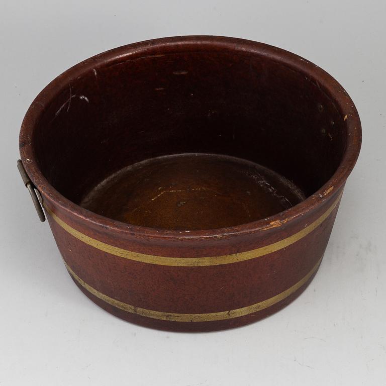 A papier maché champagne cooler, mid 19th century.