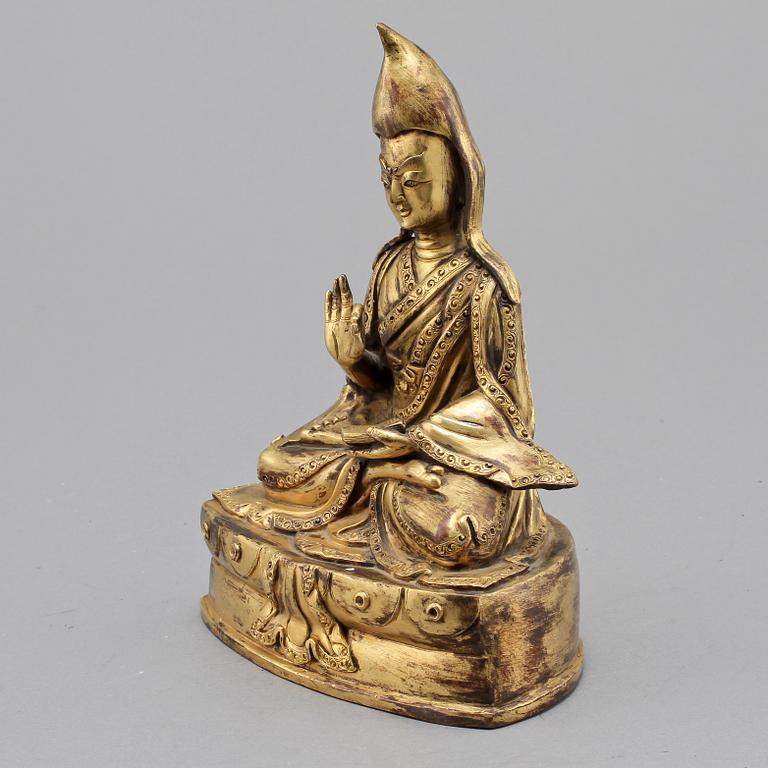BUDDHA, förgylld brons, orientalisk, 1900-tal.