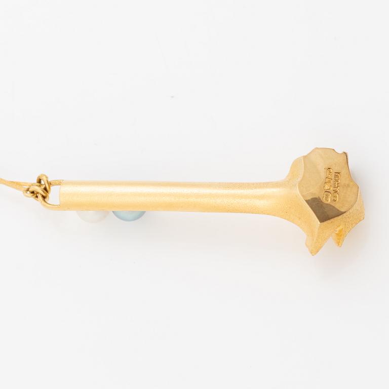 Björn Weckström, Necklace "Arousal", 18K gold with pearls. Lapponia 1979.