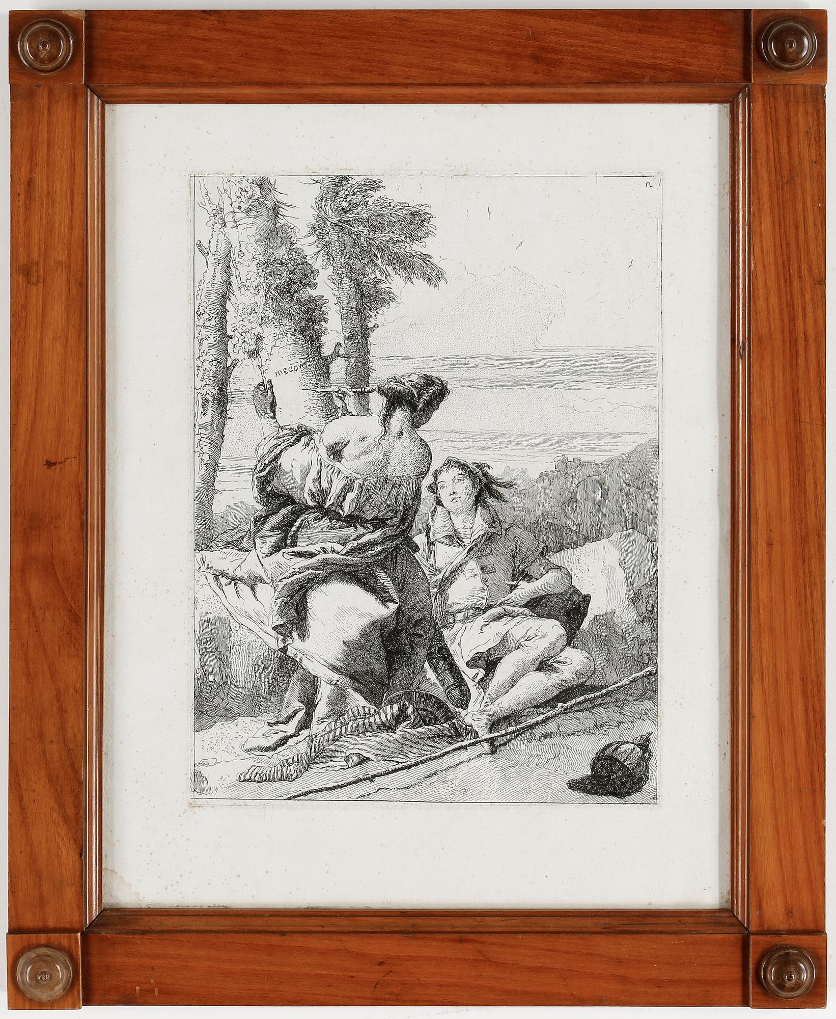 Giovanni Domenico Tiepolo, "Angelica Engraves Medoro’s Name on a Tree".