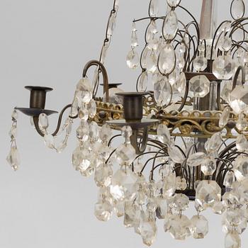 A Gustavian style chandelier, first half of the 20th century.