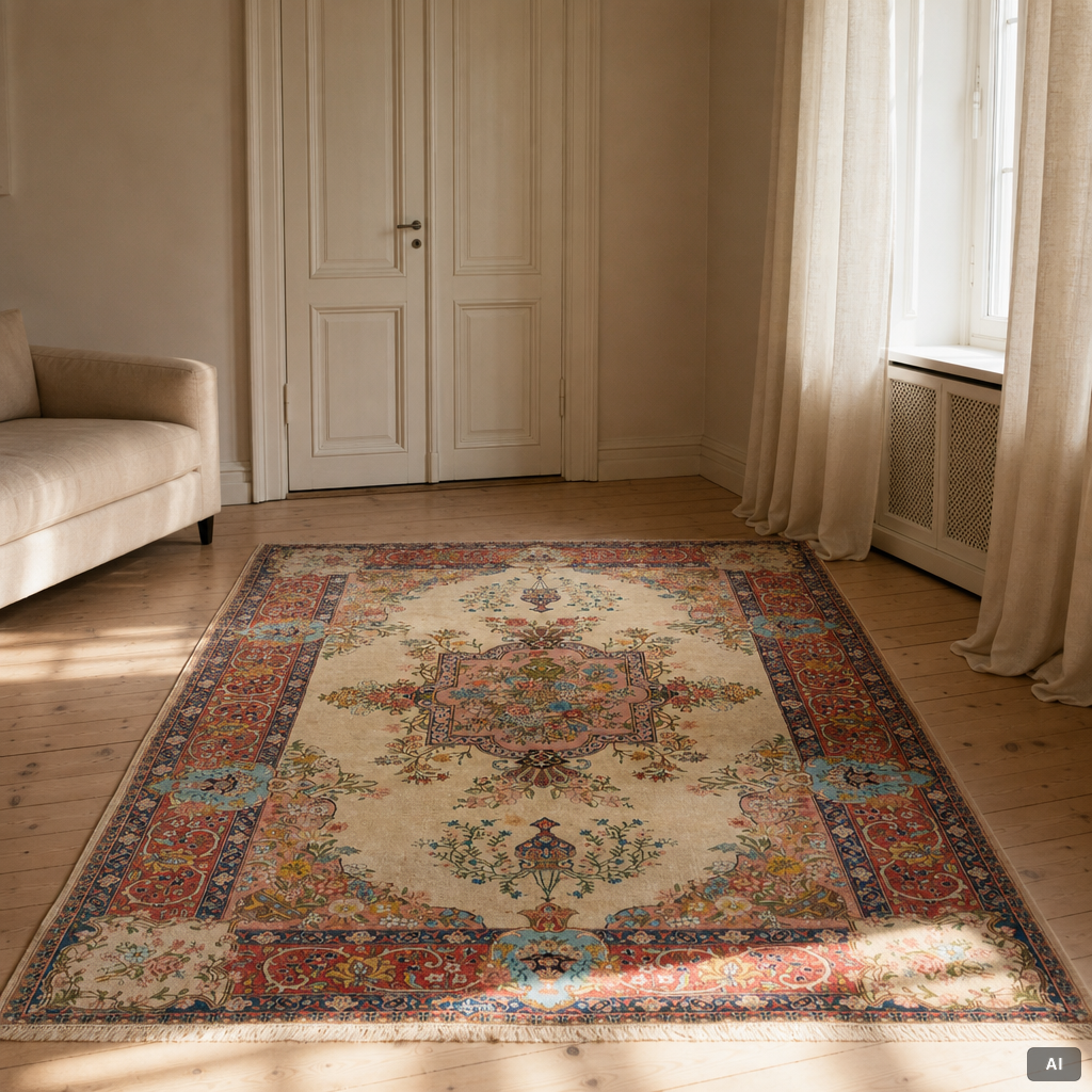 A semi-antique Tabriz carpet, West Persian, c. 250 x 175 cm.