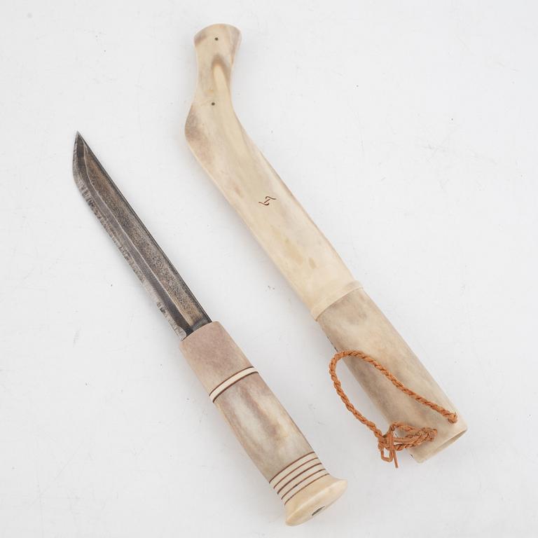 Tore Sunna, a reindeer horn knife, signed.