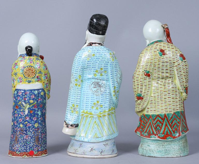 FIGURINER, 3 st, porslin, Kina, 1900-tal.