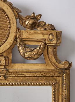 A Gustavian giltwood mirror by J. Åkerblad (master in Stockholm 1758-99).