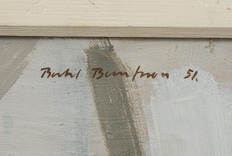 BERTIL BERNTSSON, olja duk. Signerad -51.