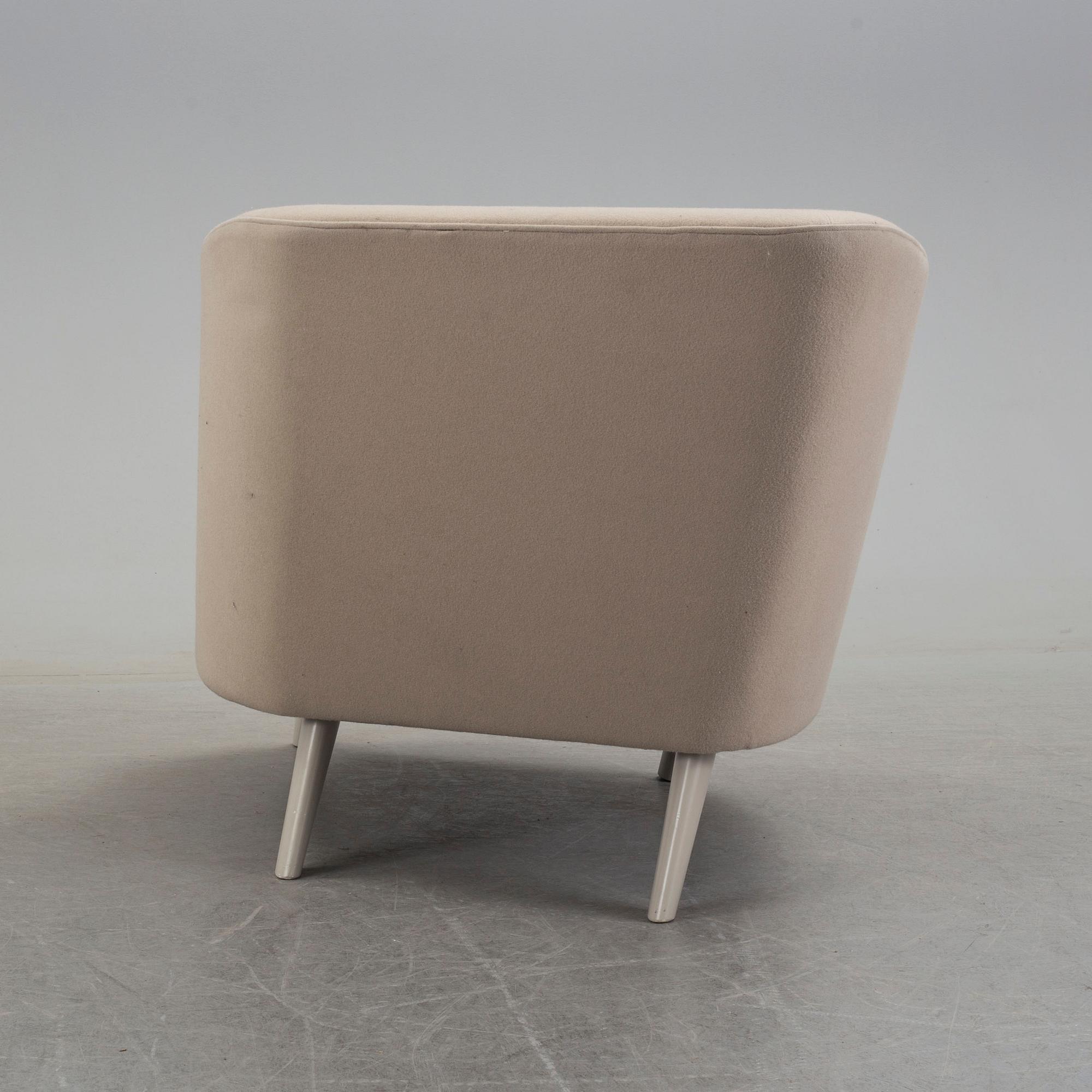 Jonny Johansson, an upholstered easy chair, "Studie No 1", Acne Studios by O.H. Sjögren, Tranås, Sweden.