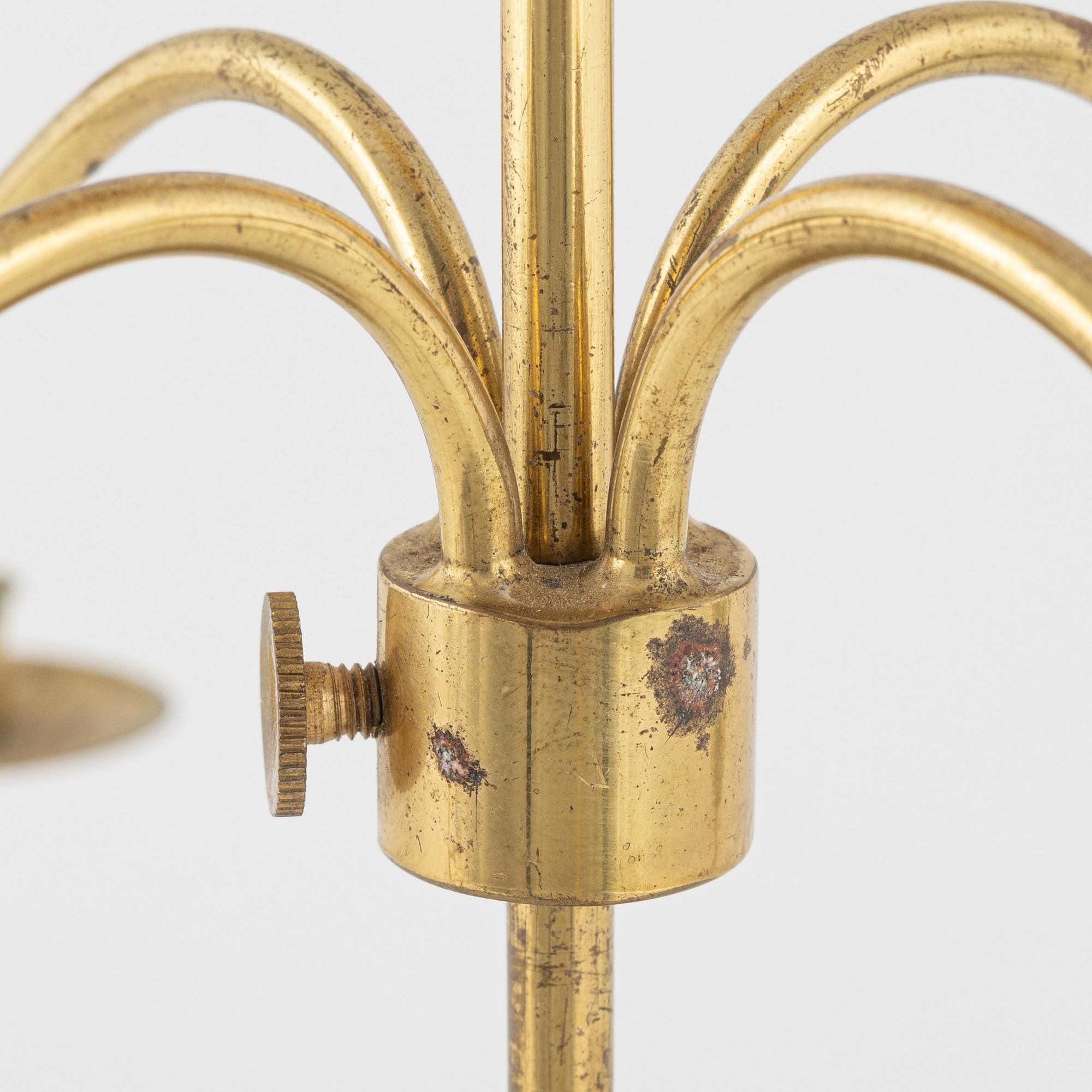 A Swedish brass candelabrum, second half of the 20th Century.