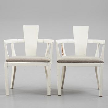 A pair of painted armchairs, first half of the 20th Century.