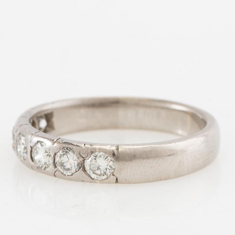 Ring Half alliance 18K white gold set with round brilliant-cut diamonds, Hellström & Åhrling Stockholm 1956.