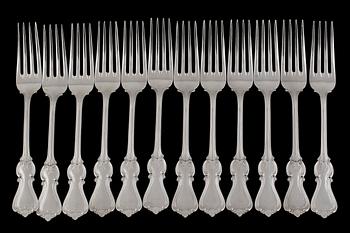 BESTICKUPPSÄTTNING, 104 delar, silver, "Olga", GAB, total vikt ca 5000g.