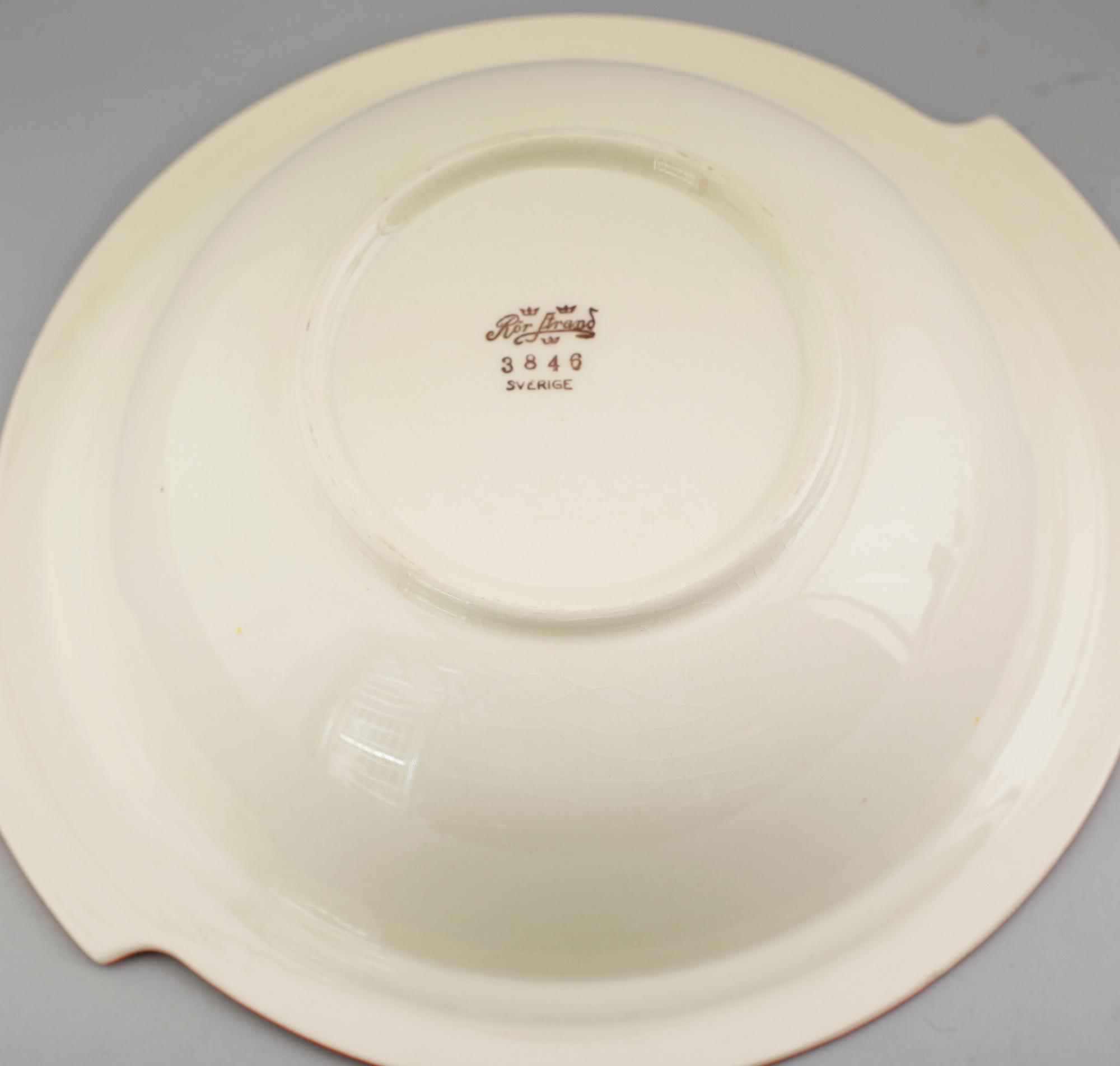 TERRIN med lock, porslin, Rörstrand, 1900-talets första hälft.