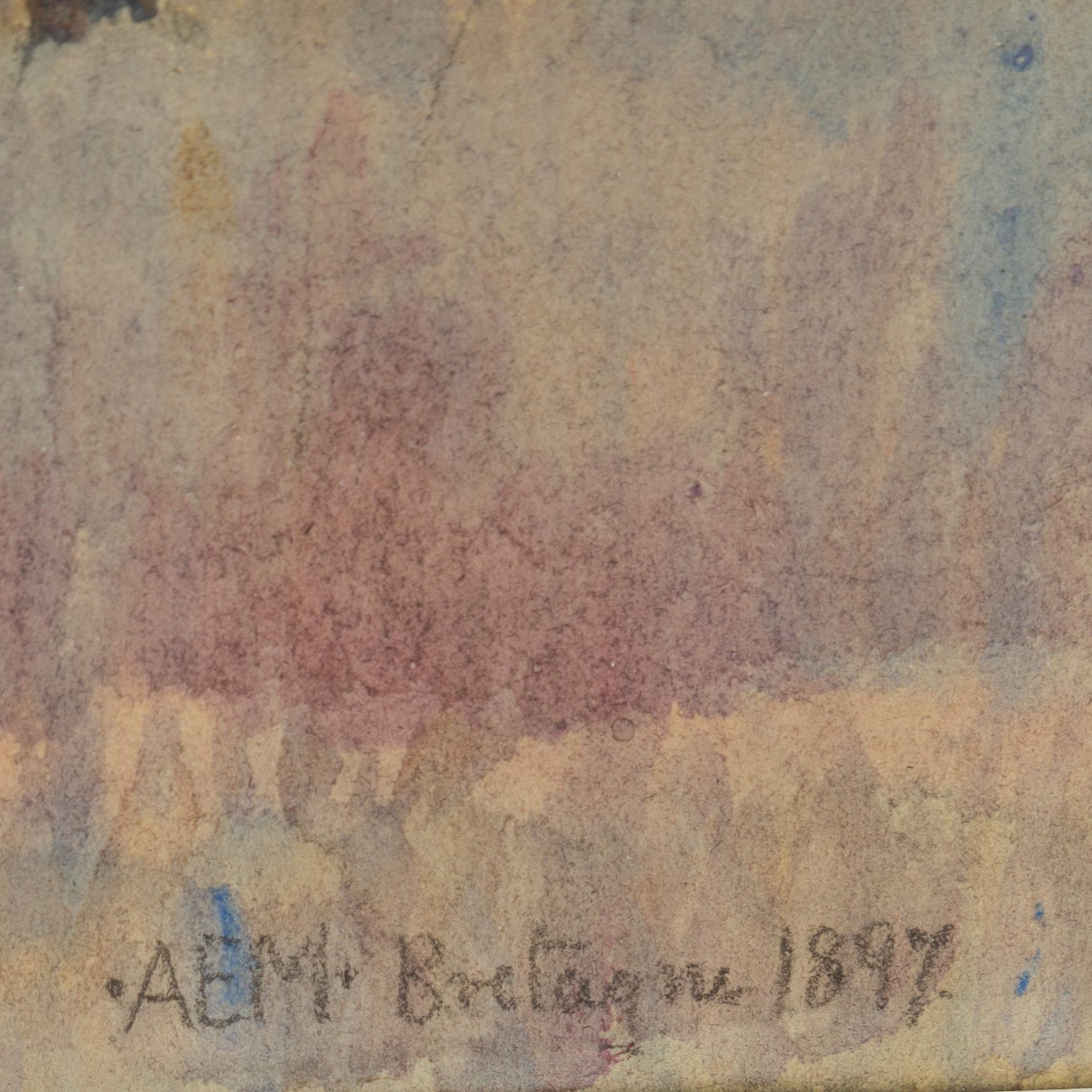 ANNA ELISABETH MUNCH, watercolour, signed and dated 1897.