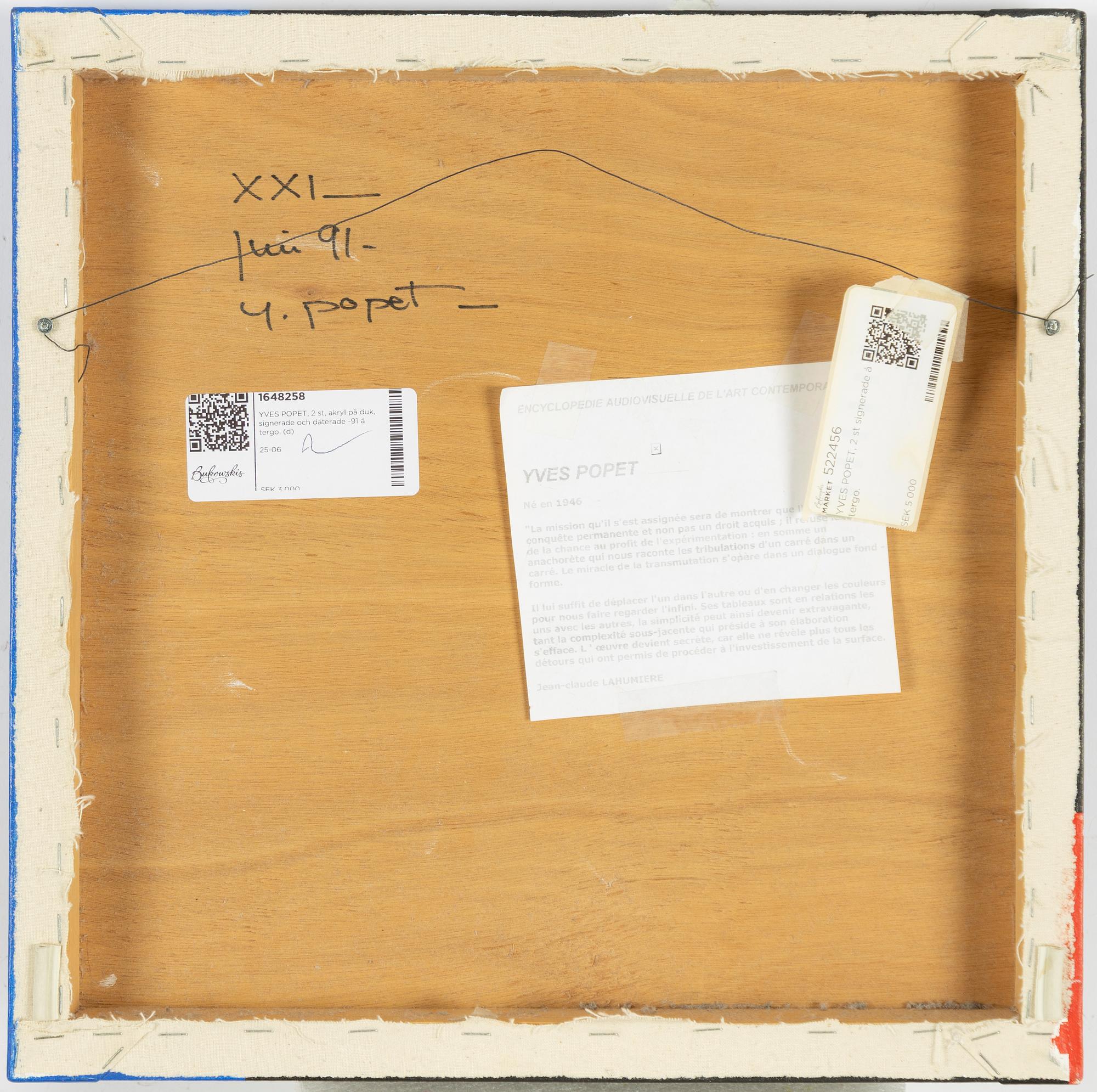 Yves Popet, "XXIV", "XXI".