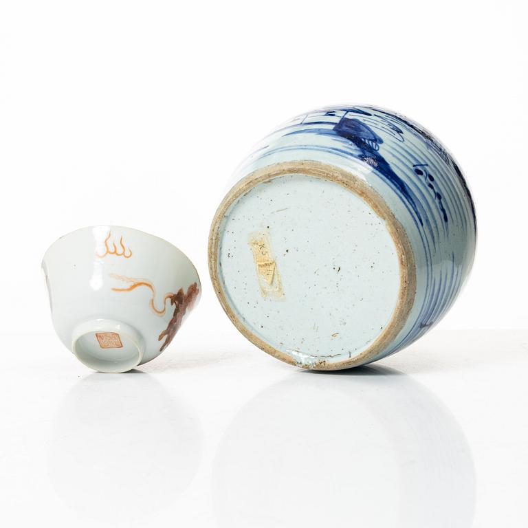 Parti porslin, 5 delar, kina, 1700-1900-tal.