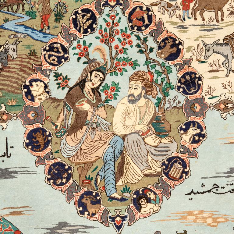 Tabriz carpet semi-antique, approx. 283x170 cm.