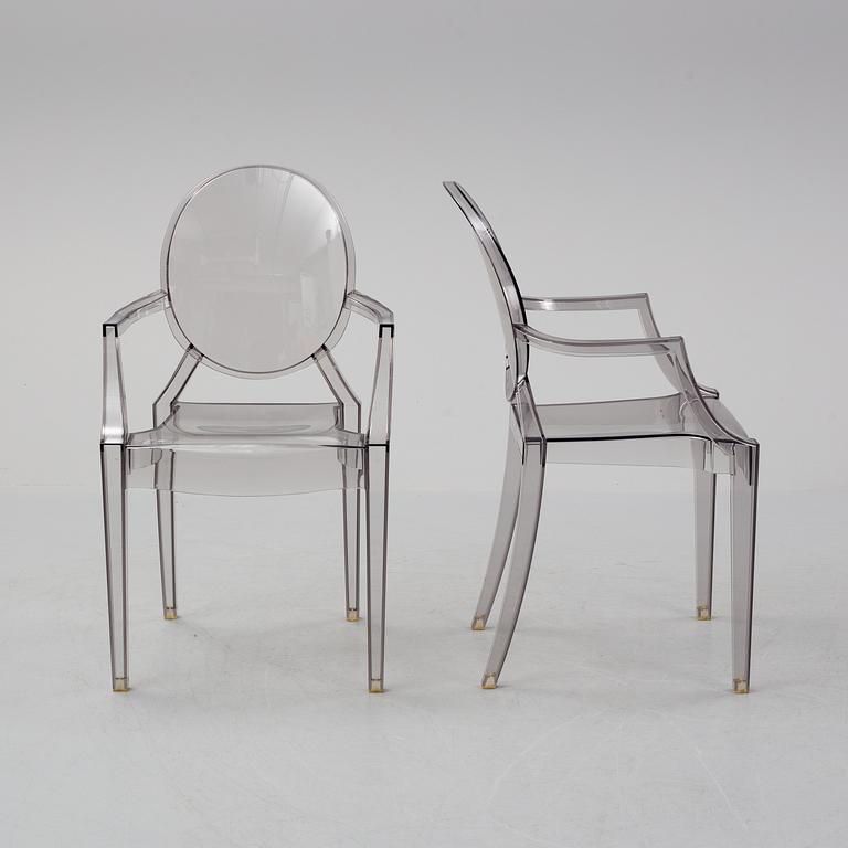 Philippe Starck, stolar ett par, "Louis Ghost", Kartell, formgiven 2002.