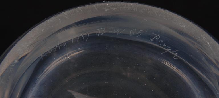 VAS, glas, Kosta, sign Bergh, dat 1939.