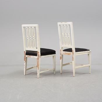 A pir of Gustavian chairs signed CIWS (Carl Johan Wadström, Stockholm 1788 - 1816 ).