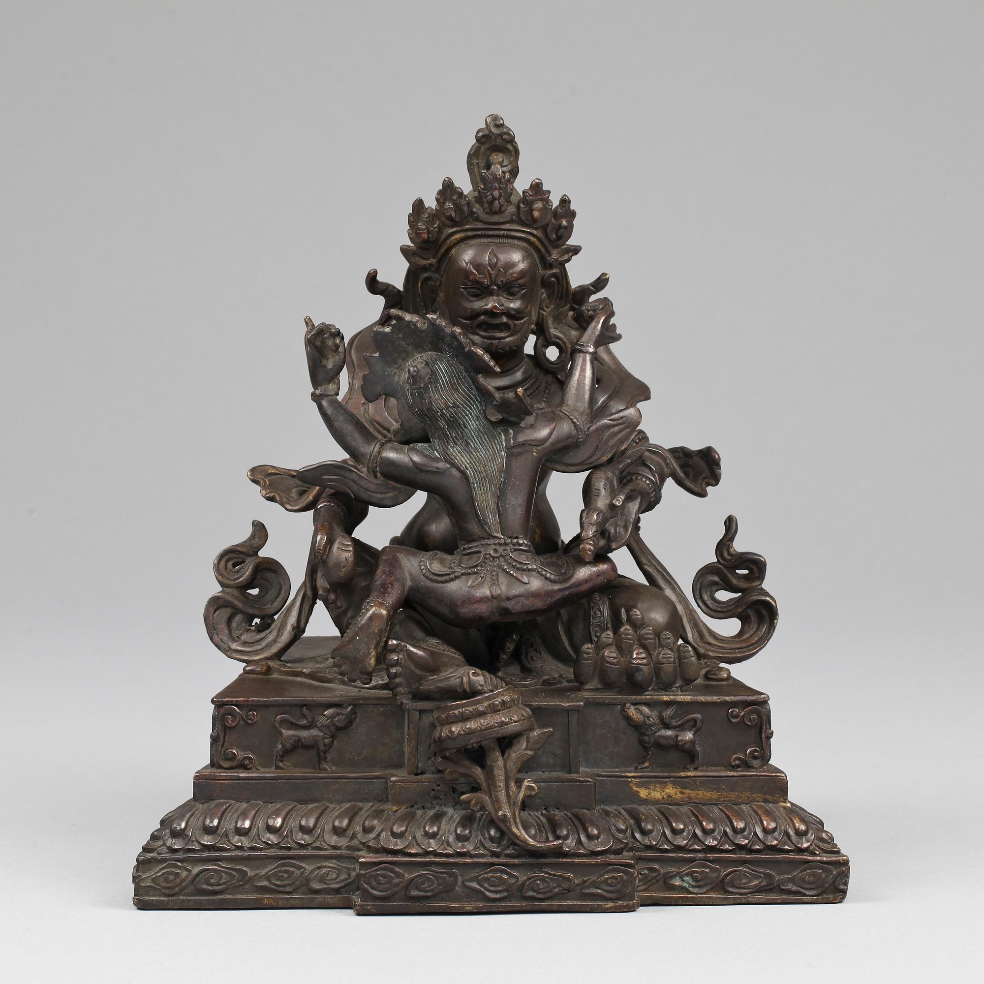 SKULPTUR, brons, Sinotibet, 18/1900-tal.
