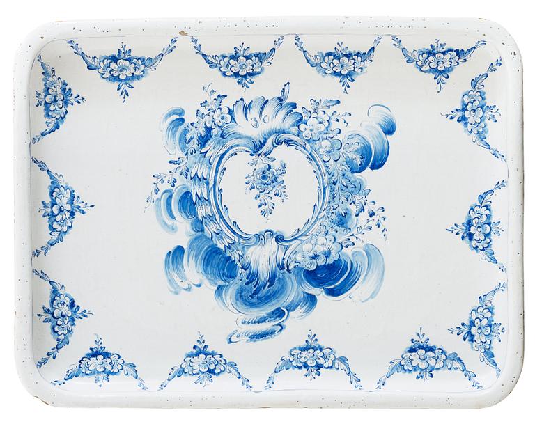 A Swedish Rococo Rörstrand faience tea table dated 1765.