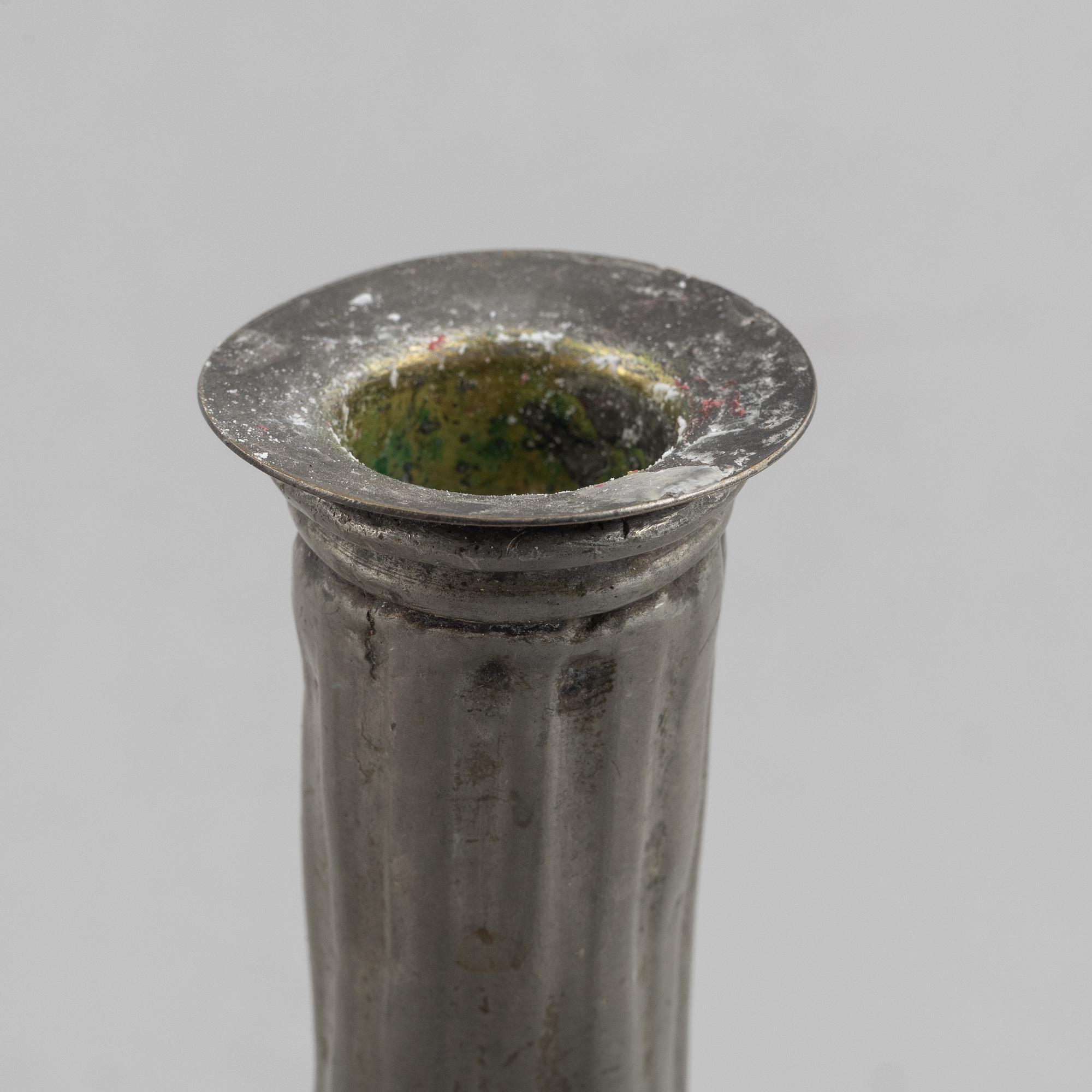A pair of pewter candle sticks by Mathias Rundquist (active 1778-1820/35), Karlskrona, Sweden.