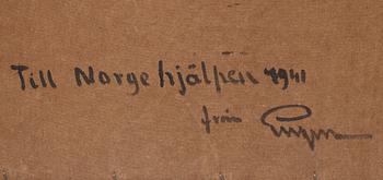 PRINS EUGEN, olja på masonit, signerad Eugen och daterad 1932. A tergo signerad Eugen och daterad Kivik 1932.